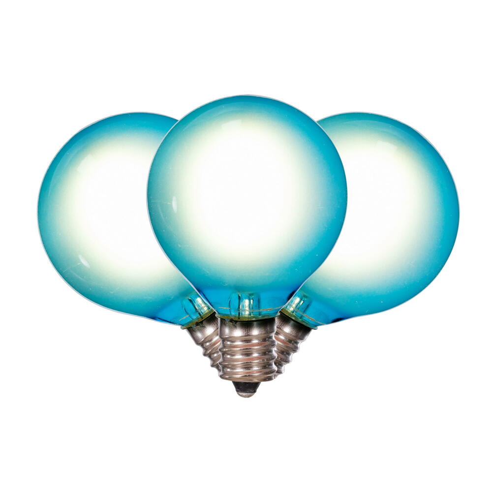 X24G4002 18 Light LED Glass G40-E12 Filament End-Connecting Set with Green 20AWGXTW Wire - Blue