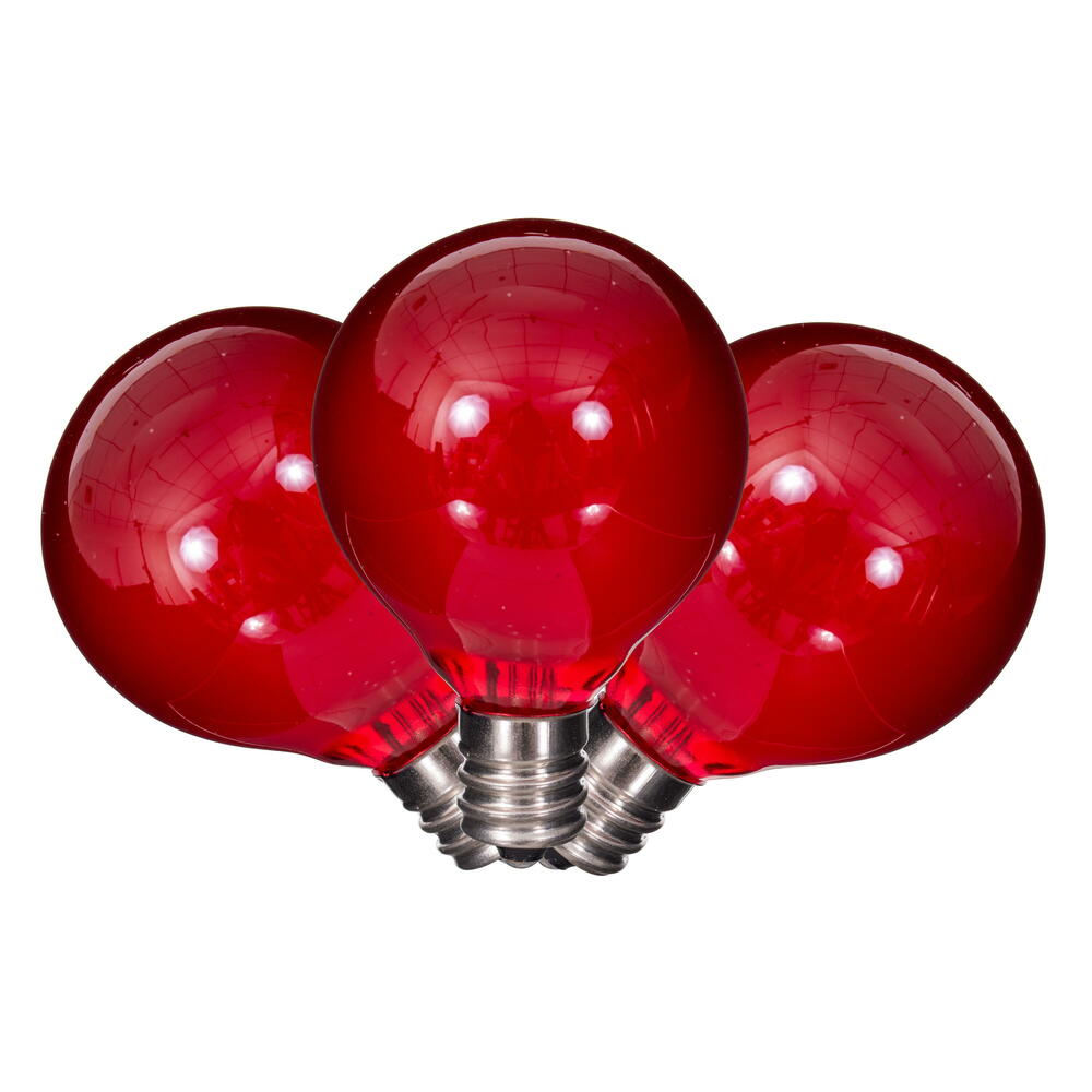 Red LED G40-E12 Glass Bulb - 10 Per Box