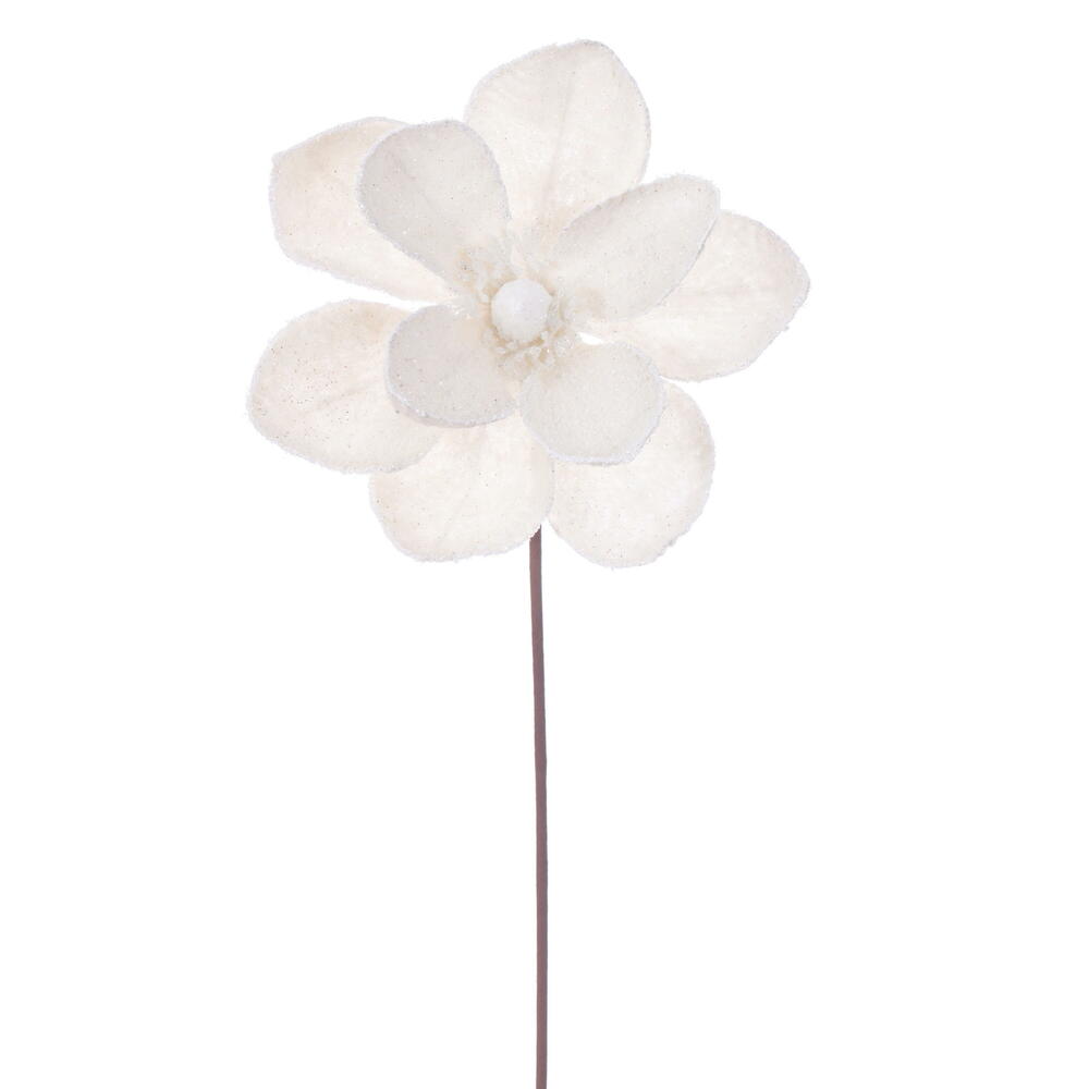 EH236301 23 in. Cream Magnolia Artificial Christmas Stem - 3 per Bag