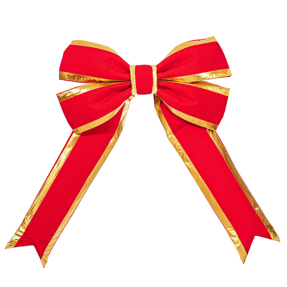 L230424 24 x 30 in. Canvas UV Bow, Red-Gold - 7 in. Size