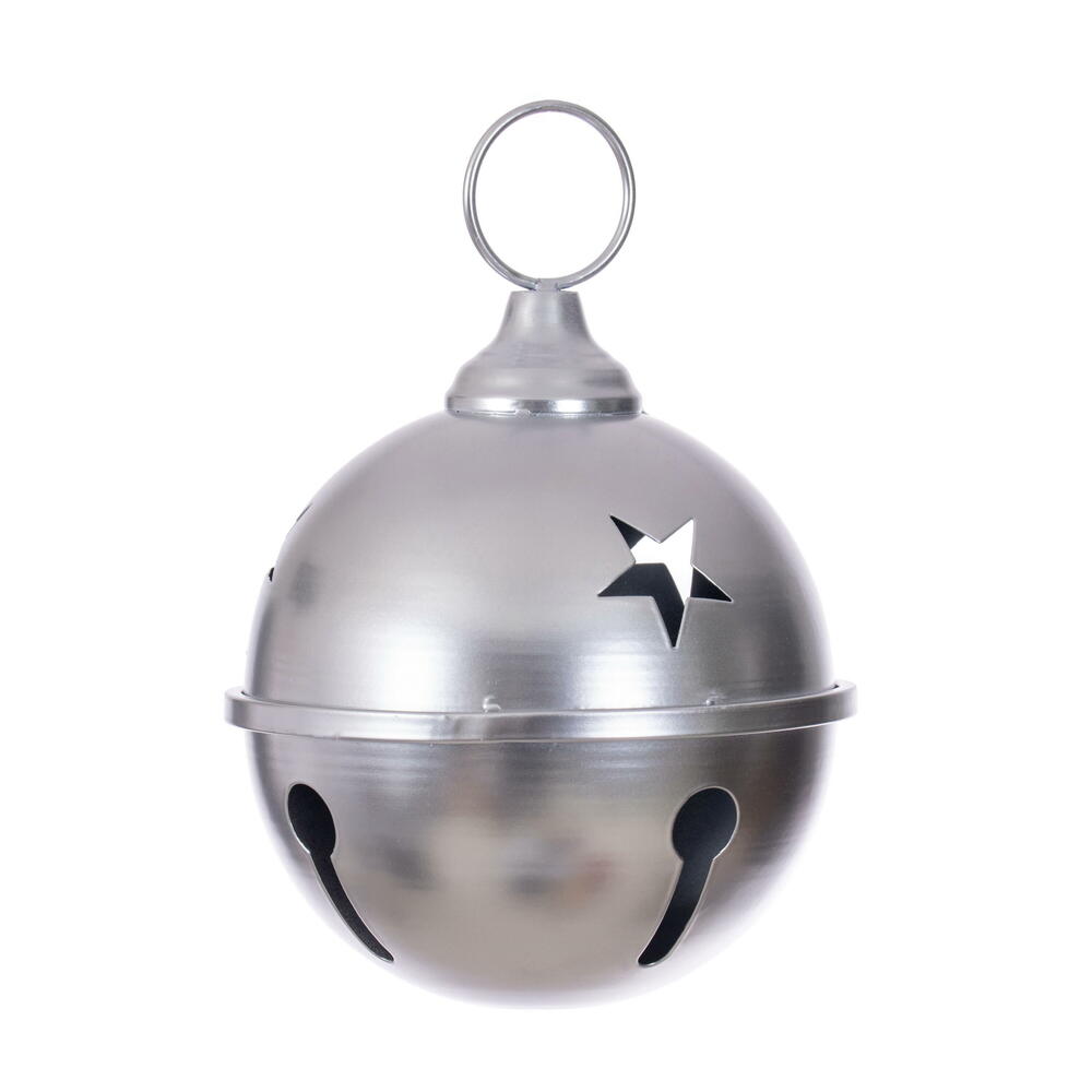 RAA230607 6 in. Silver Iron Bell Ornament