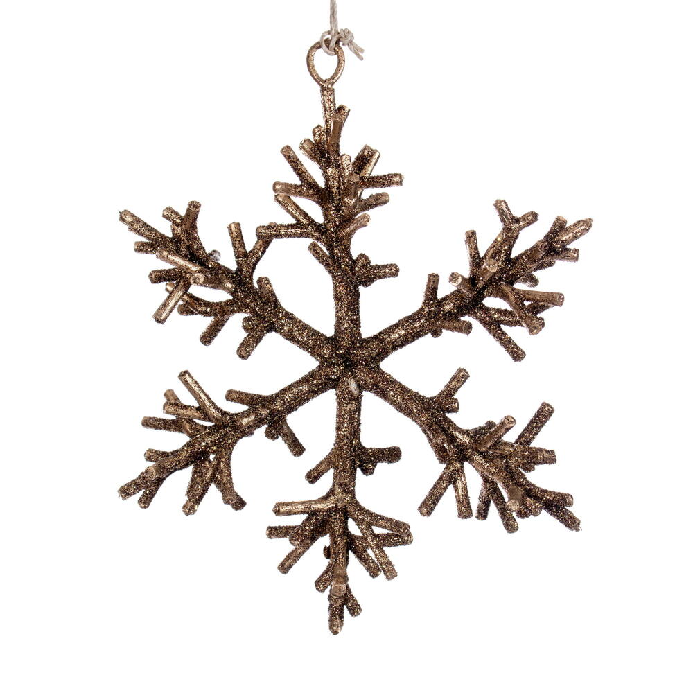 RV230476 6.5 in. Chocolate Twig Snowflake Ornament - 6 per Bag