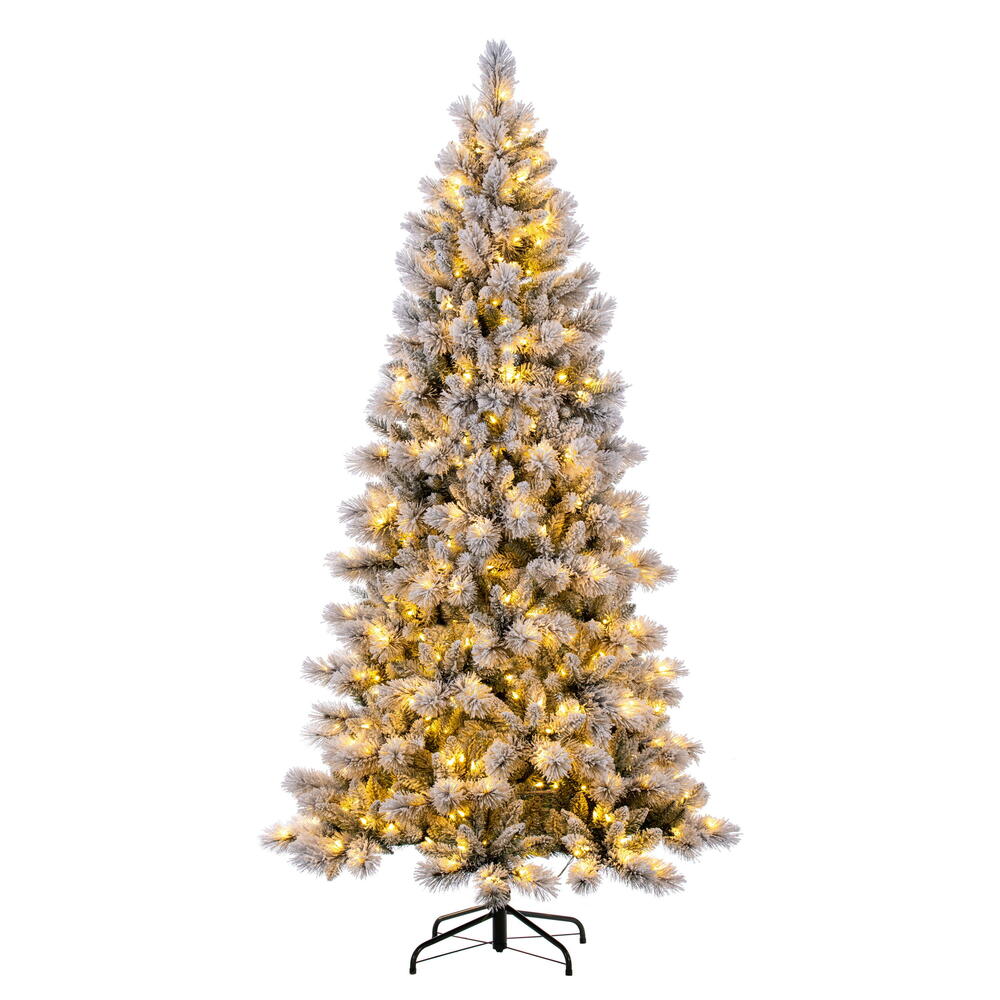 DT230366LED 6.5 ft. x 40 in. Frosted Scotch Pine Artificial Pre-Lit Christmas Tree, 400 Warm White Lights - Green