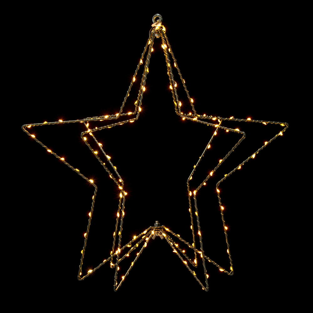 X23S018T 180 Light x 18 in. Warm White Twinkle LED Star Wire Silhouette Lighted Decor