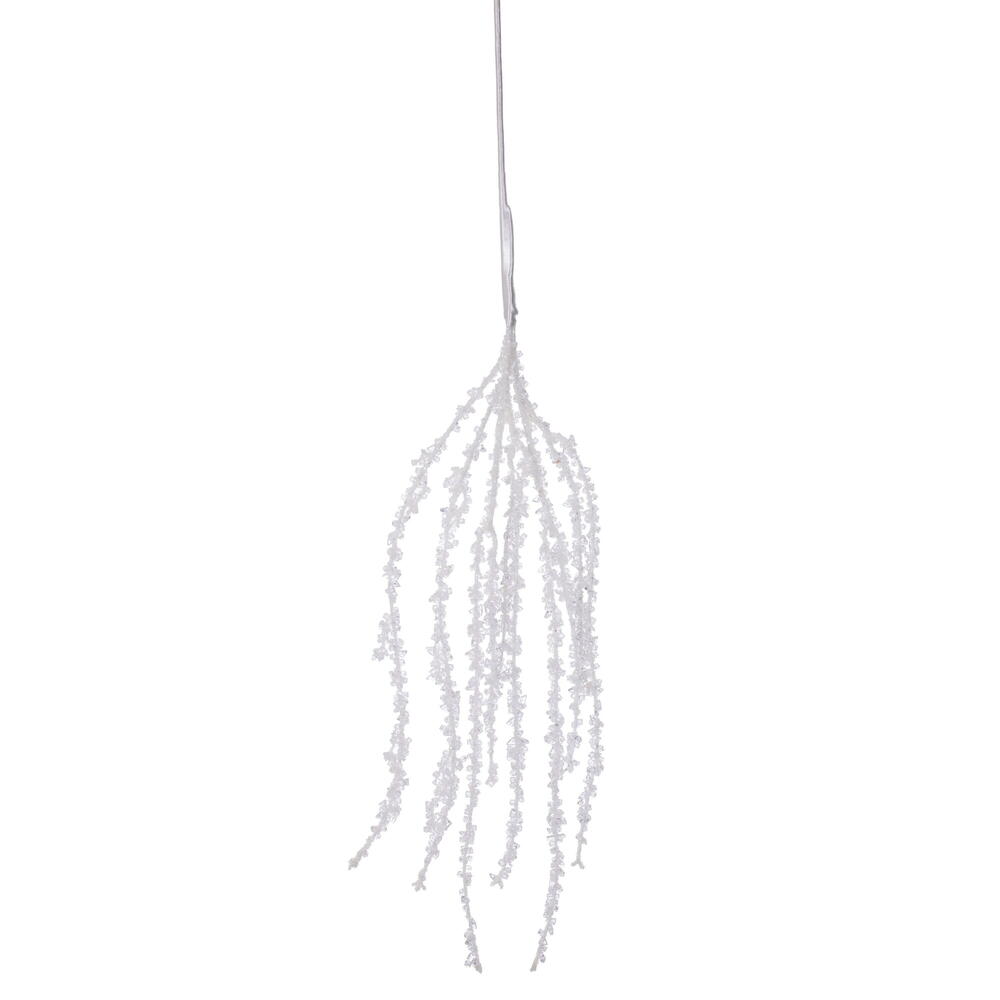FQ240711 35 in. Artificial Hanging Ice Pick Spray, White - 2 Piece Per Bag