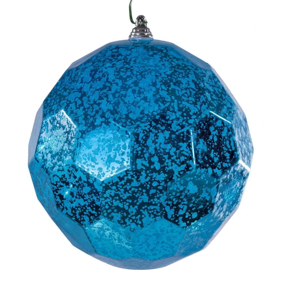 MC240212 6 in. Honeycomb Mercury Ornament, Turquoise - 2 Piece Per Bag