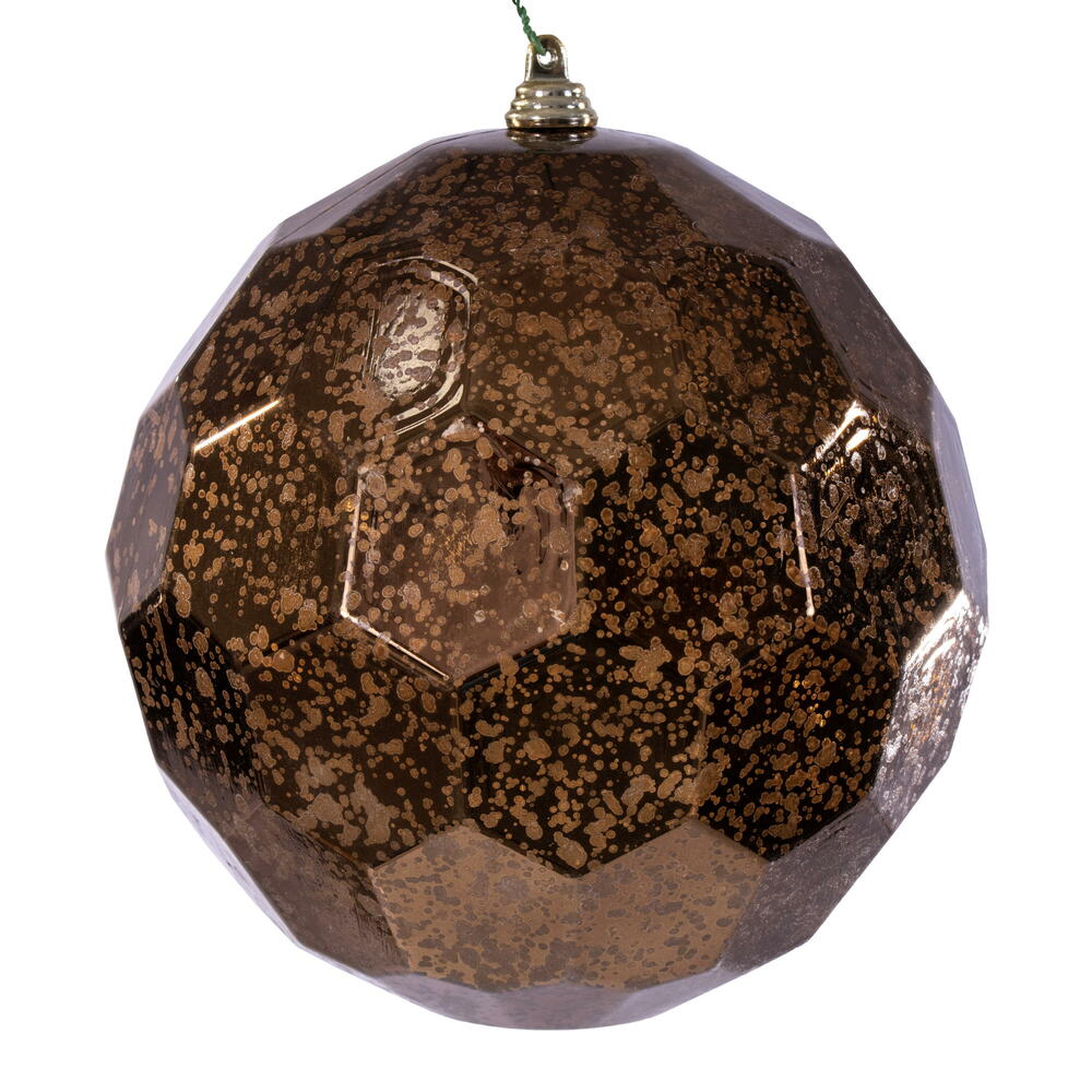 MC240276 6 in. Mocha Honeycomb Mercury Ornament - 2 Piece Per Bag
