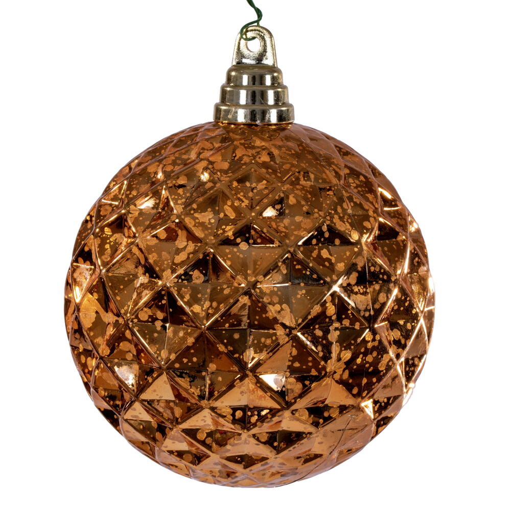 MC240318 4.75 in. Burnish Orange Diamond Ornament - 4 Piece Per Bag