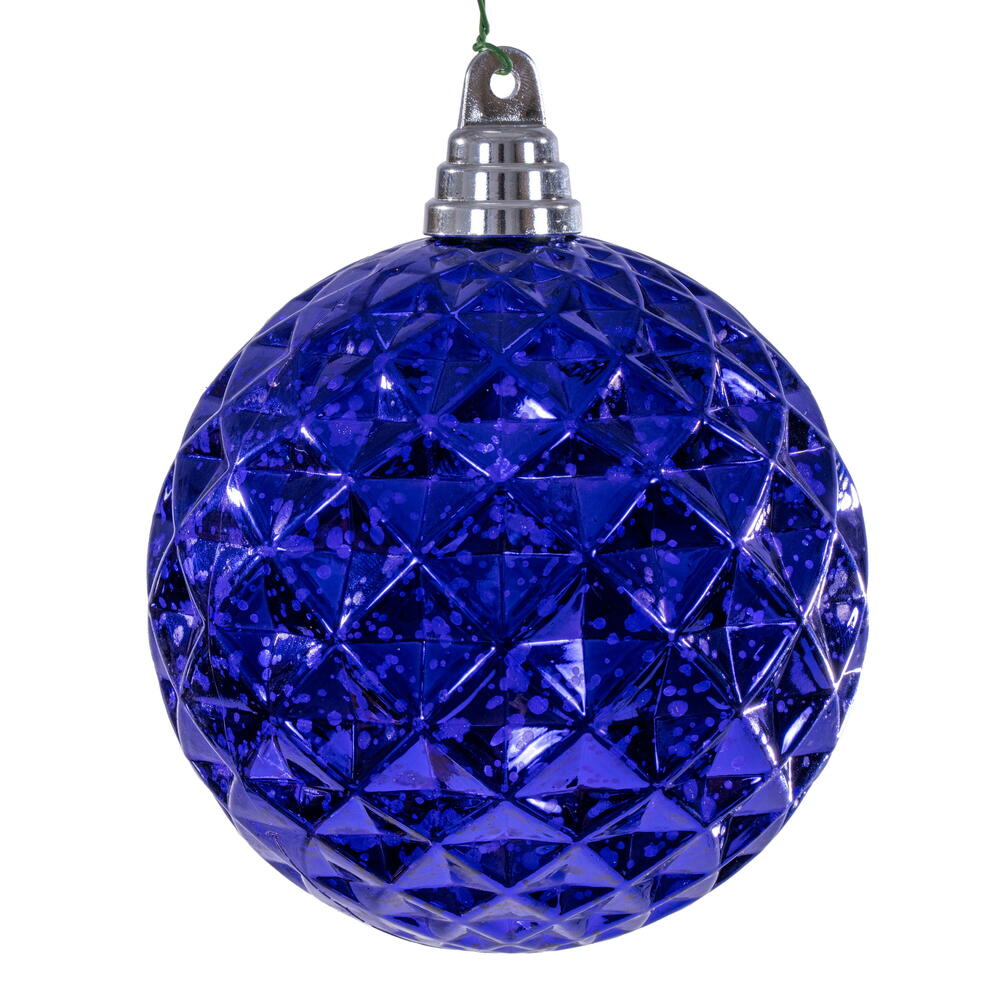 MC240366 4.75 in. Purple Diamond Mercury Ornament - 4 Per Bag