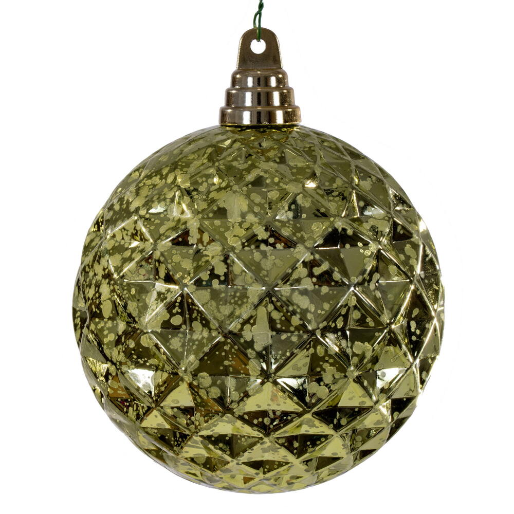 MC240373 4.75 in. Lime Diamond Mercury Ornament - 4 Piece Per Bag