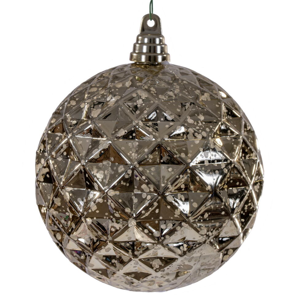 MC240438 6 in. Champagne Diamond Mercury Ornament - 2 Piece Per Bag