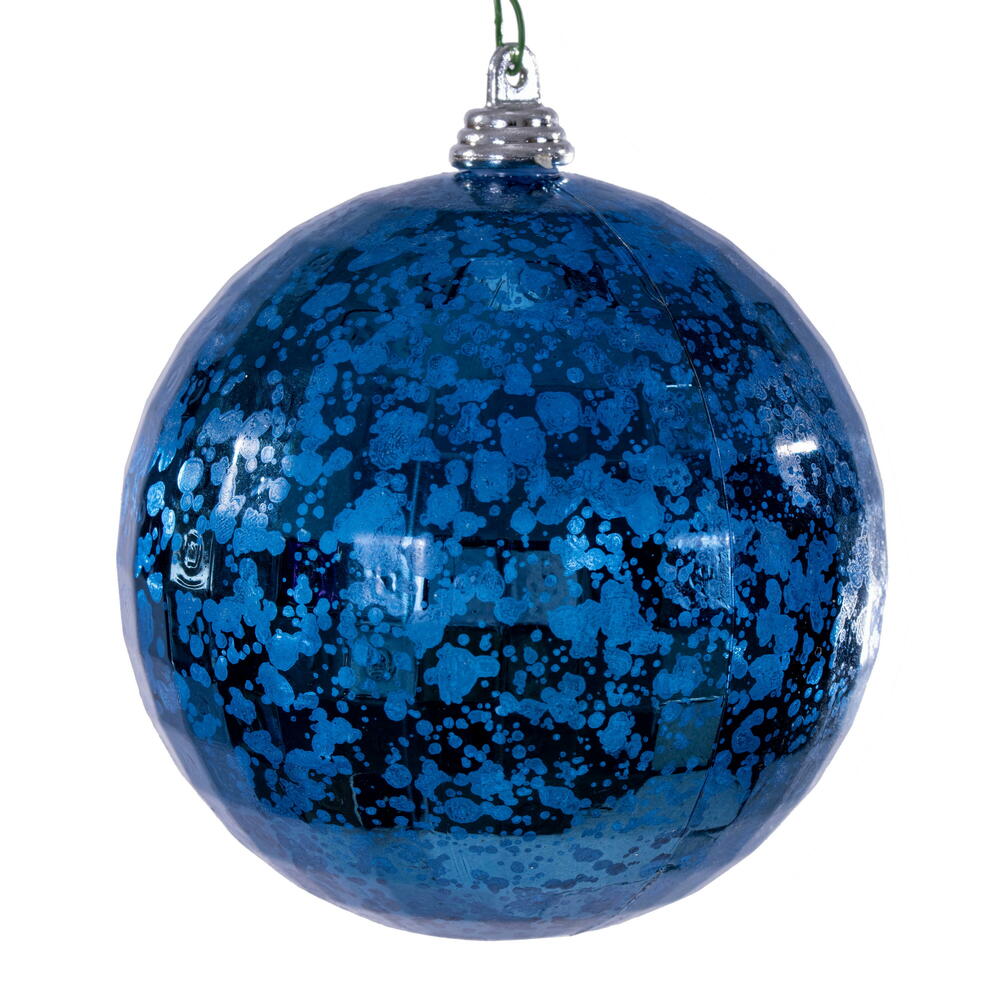 MC240631 4 in. Midnight Blue Mirror Mercury Ornament - 6 Per Bag