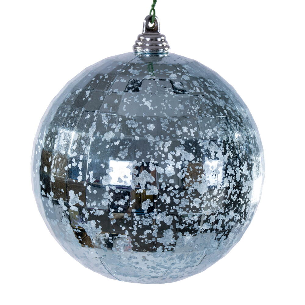 MC240632 4 in. Baby Blue Mirror Mercury Ornament - 6 Per Bag
