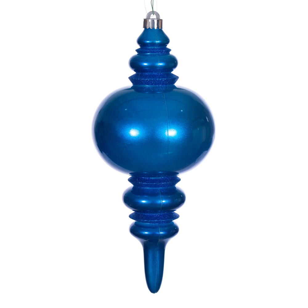 N241302DCV 13 in. Blue Candy Glitter Finial UV Ornament