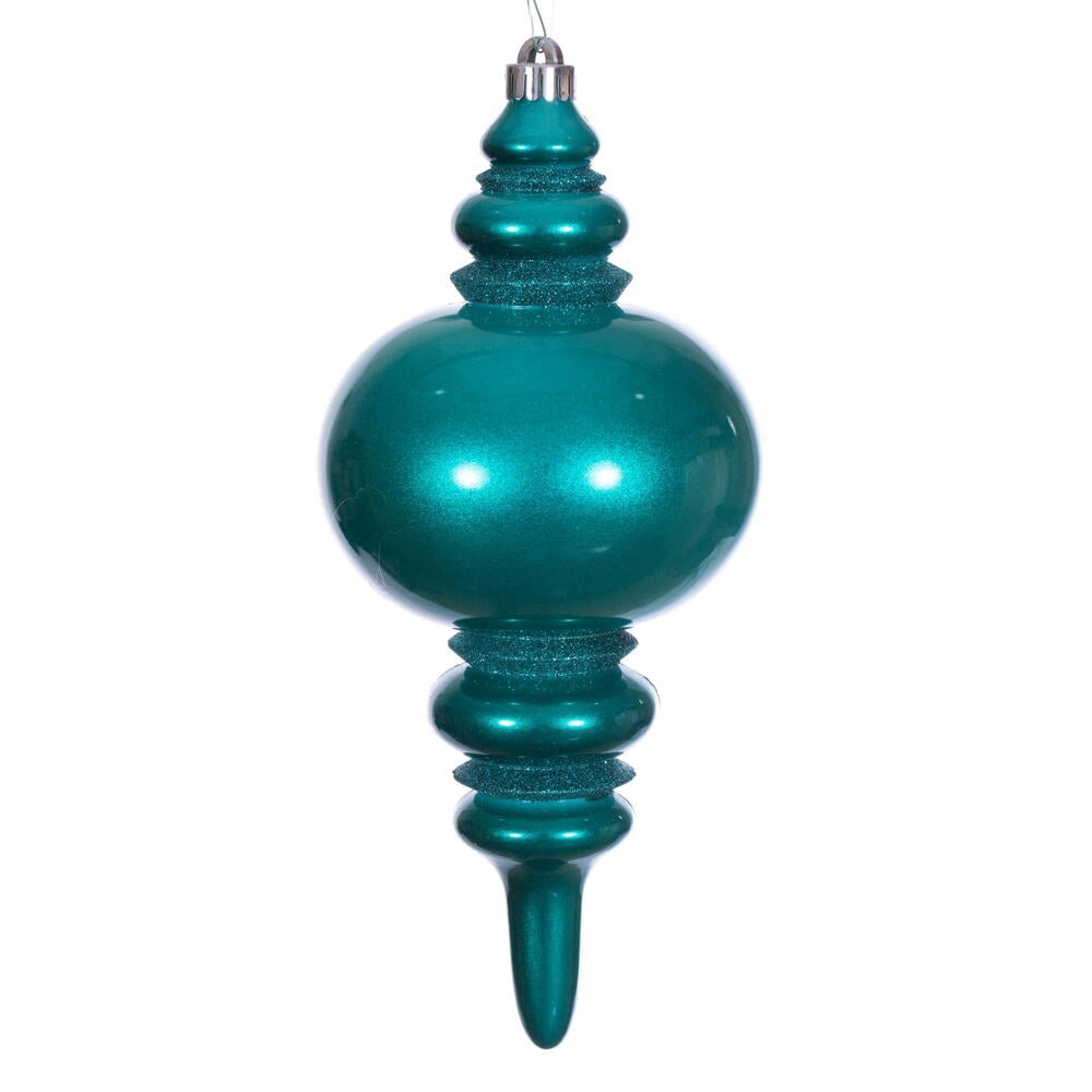 N241341DCV 13 in. Dark Teal Candy Glitter Finial UV