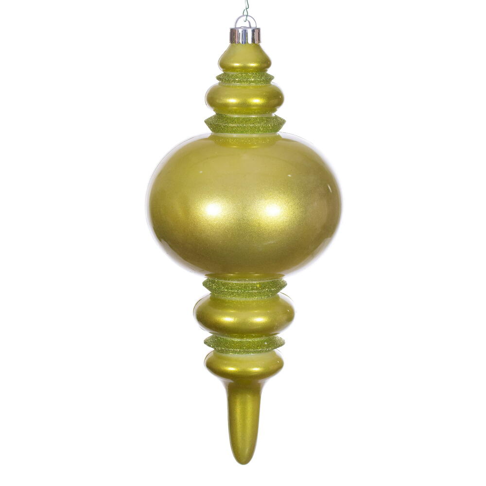 N241373DCV 13 in. Candy Glitter Finial UV Ornament, Lime