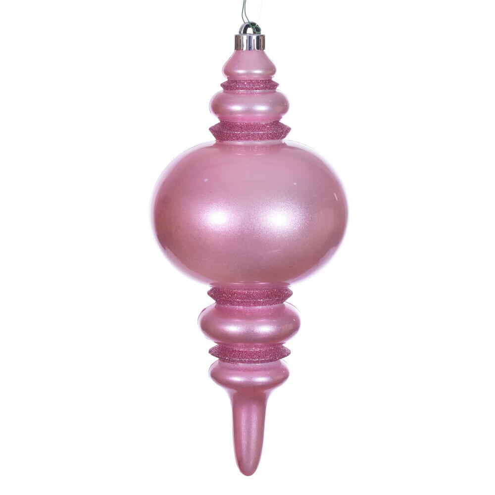 N241379DCV 13 in. Candy Glitter Finial UV Ornament, Pink