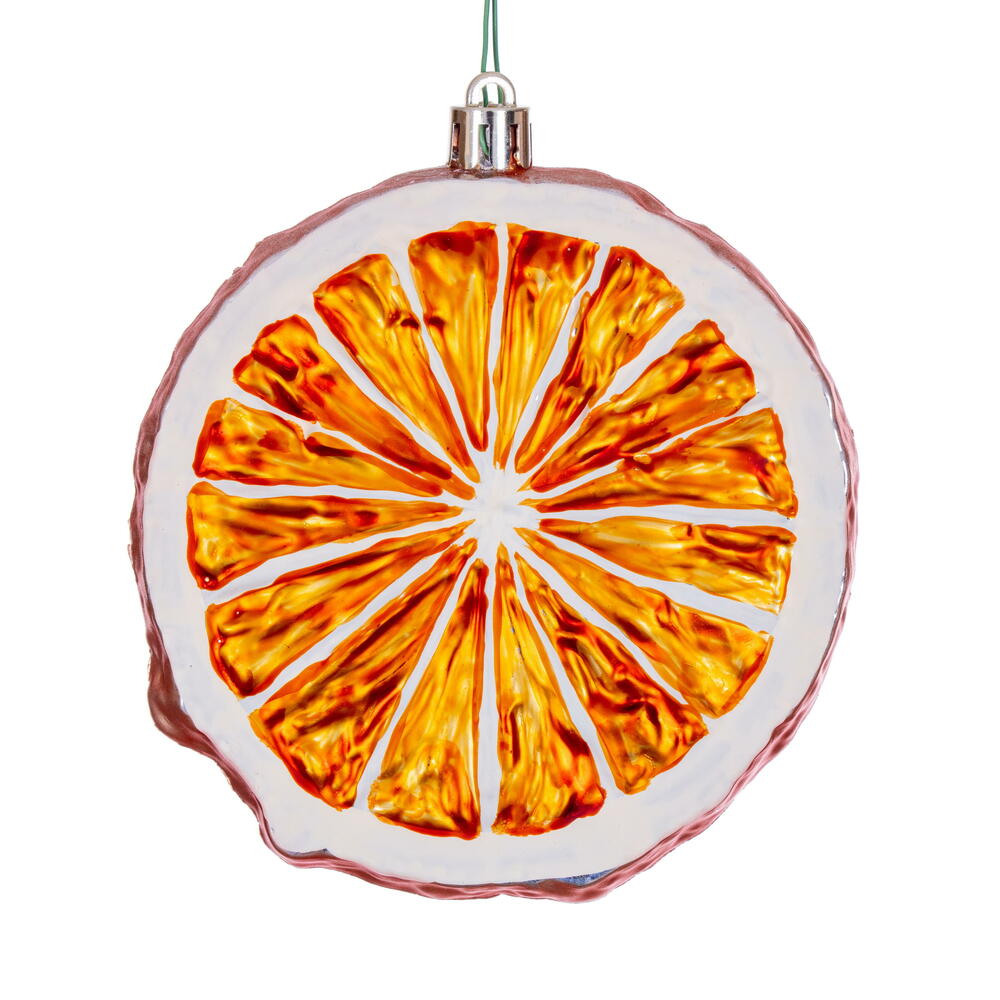 N241718D 4 in. Fruit Matte Ornament, Orange - 6 Per Bag