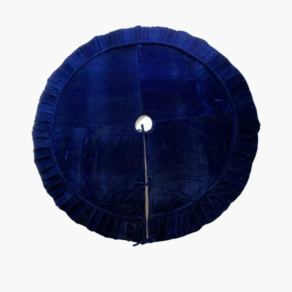 60 in. Plush Midnight Blue Velvet Tree Skirt