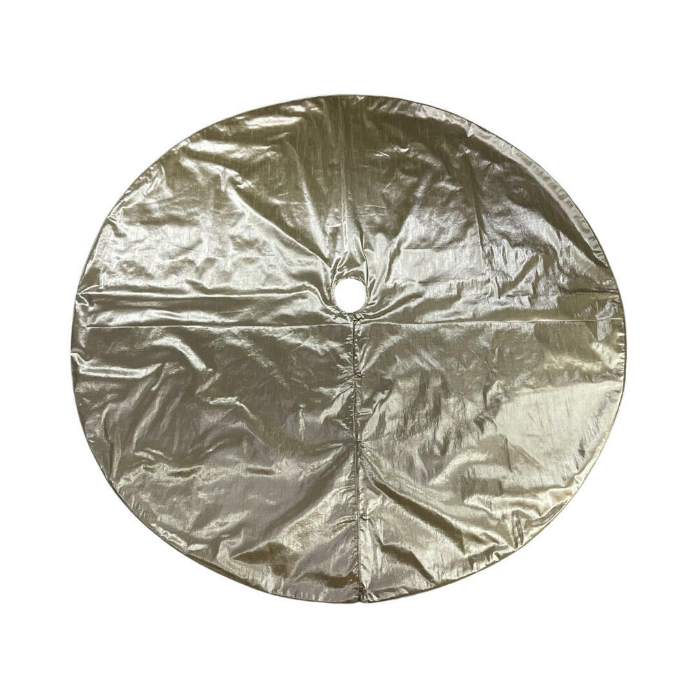 QTX24053 84 in. Metallic Christmas Tree Skirt, Champagne