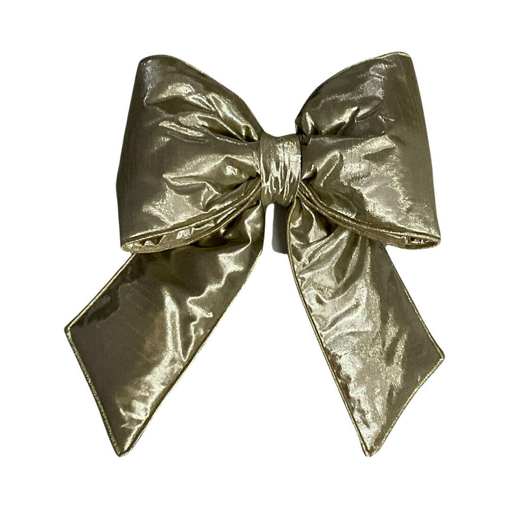 QTX24056 12 x 15 in. Metallic Christmas Bow, Champagne
