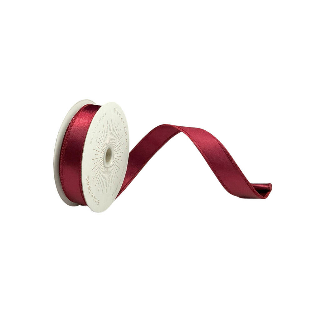 QTX240719 1 in. x 10 Yards Wine Satin Ribbon
