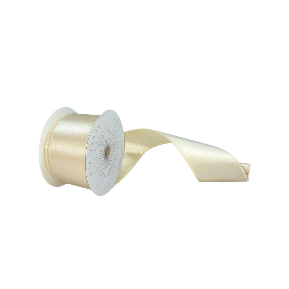QTX240943 2.5 in. x 10 Yards Oat Satin Ribbon