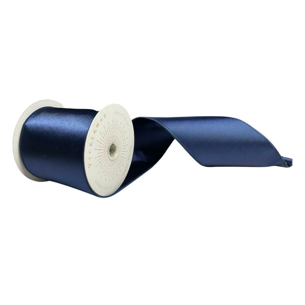 4 in. x 10 Yards Midnight Blue Satin Ribbon