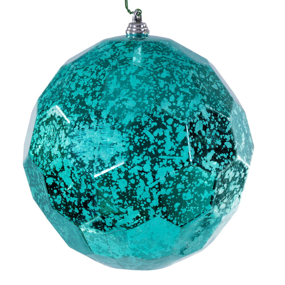 MC240242 6 in. Honey Comb Mercury Ornament, Teal - 2 Per Bag