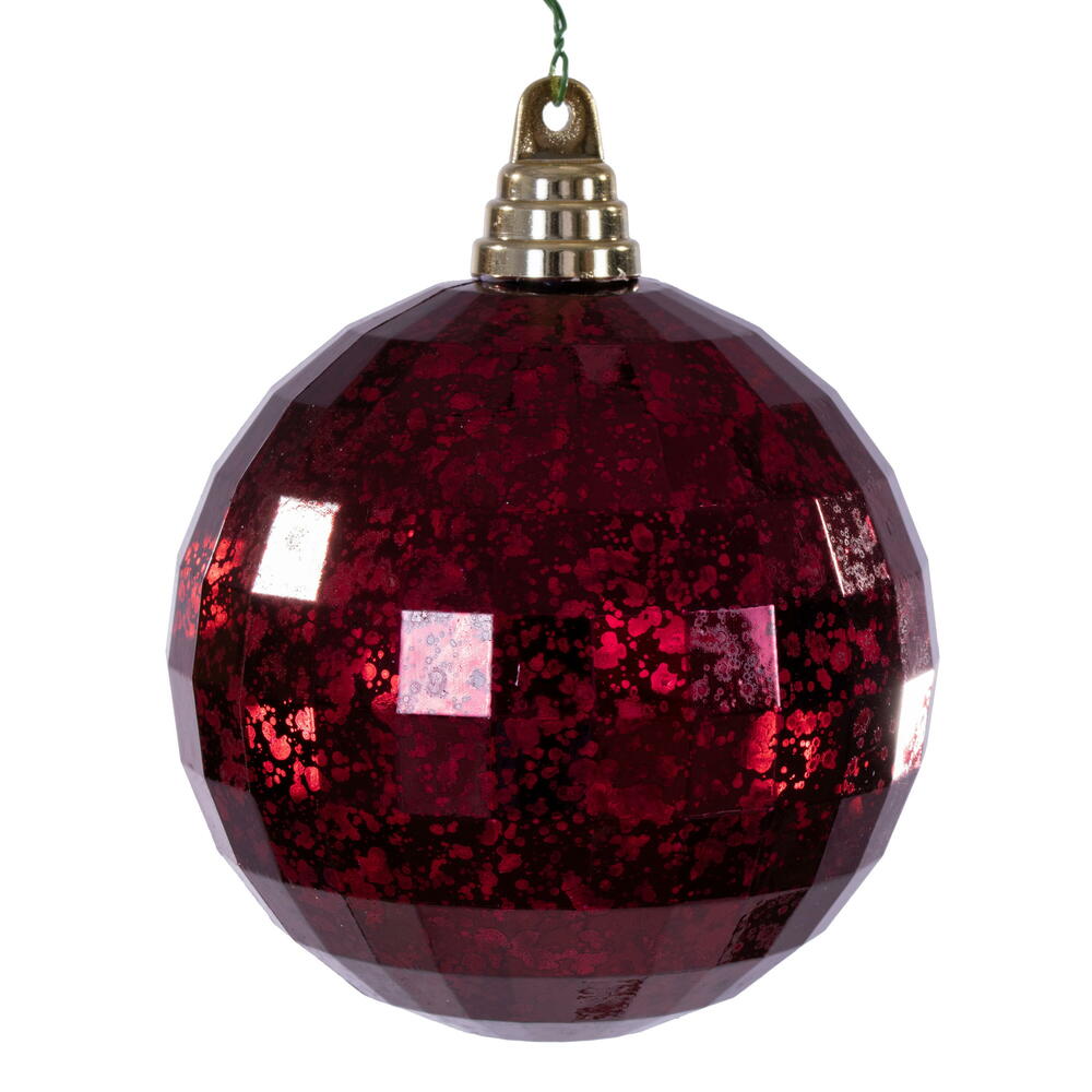 MC240765 4.75 in. Burgundy Mirror Mercury Ornament - 4 Piece Per Bag