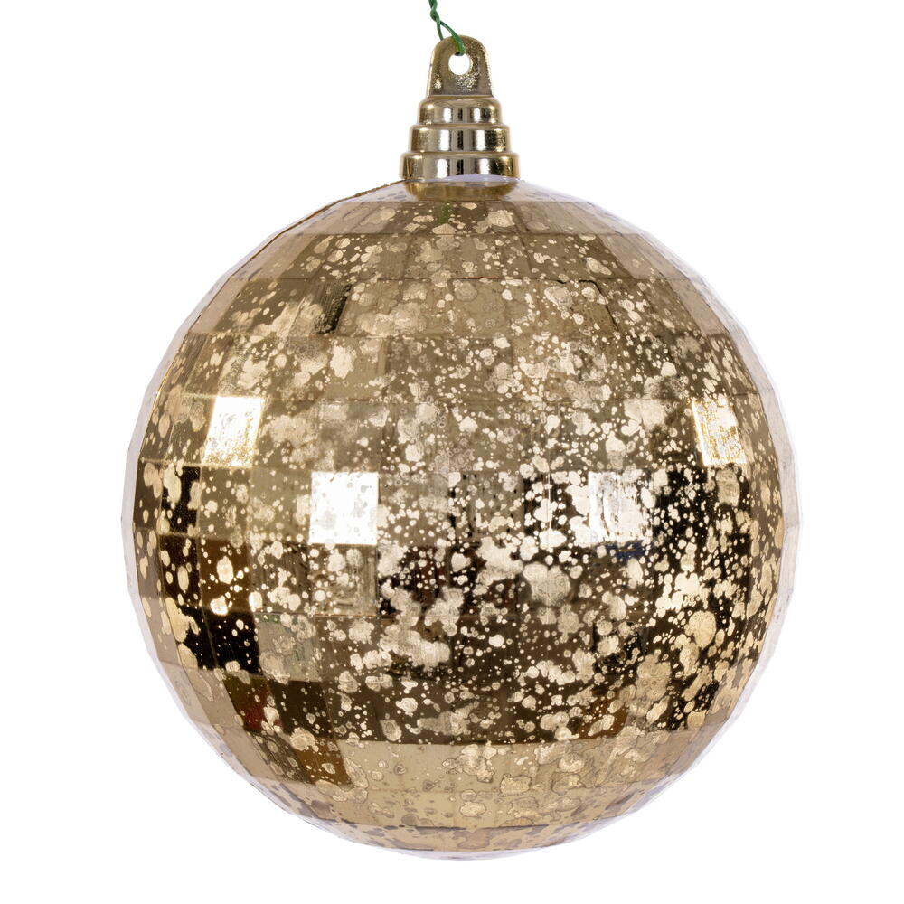 MC240808 6 in. Gold Mirror Mercury Ornament - 2 Piece Per Bag