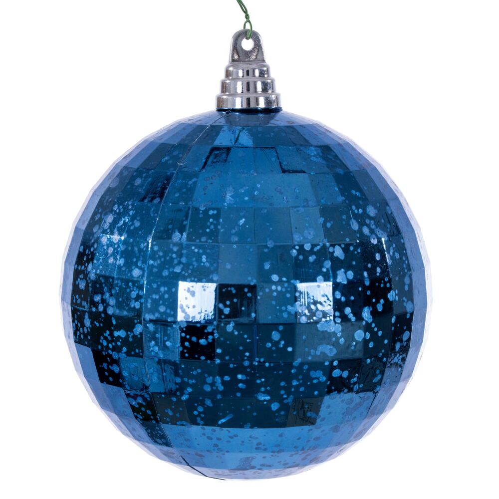 MC240831 6 in. Midnight Blue Mirror Mercury Ornament - 2 Per Bag