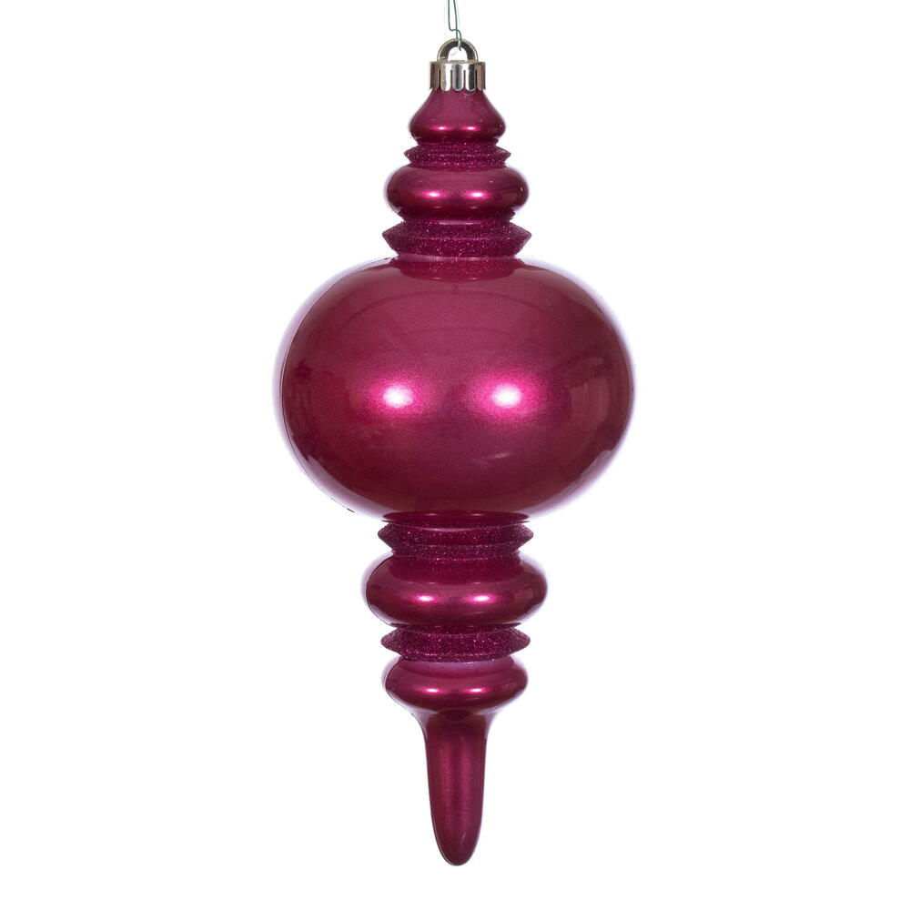 N241321DCV 13 in. Berry Red Candy Glitter Finial UV Ornament