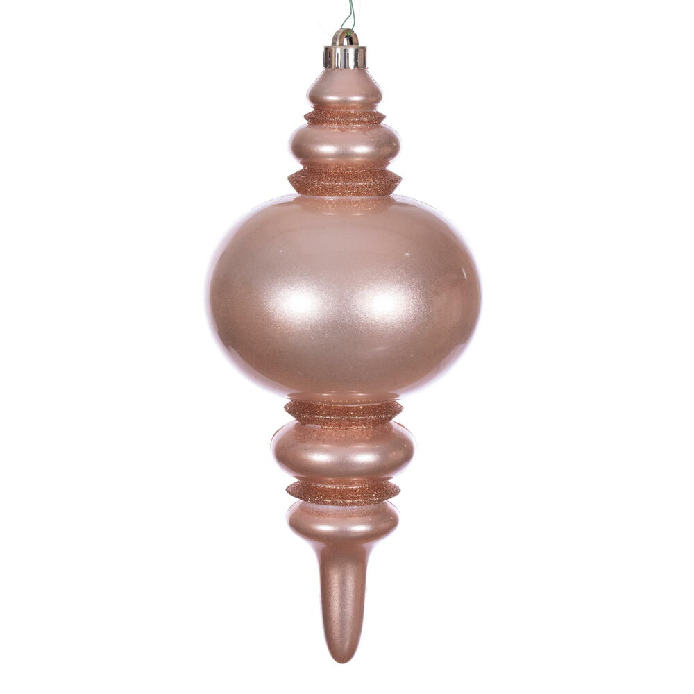 N241358DCV 13 in. Rose Gold Candy Glitter Finial UV Ornament