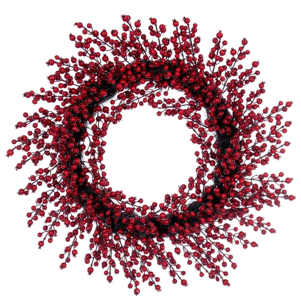 P240128 28 in. Red Crab Apple Mixed Berry Wreath
