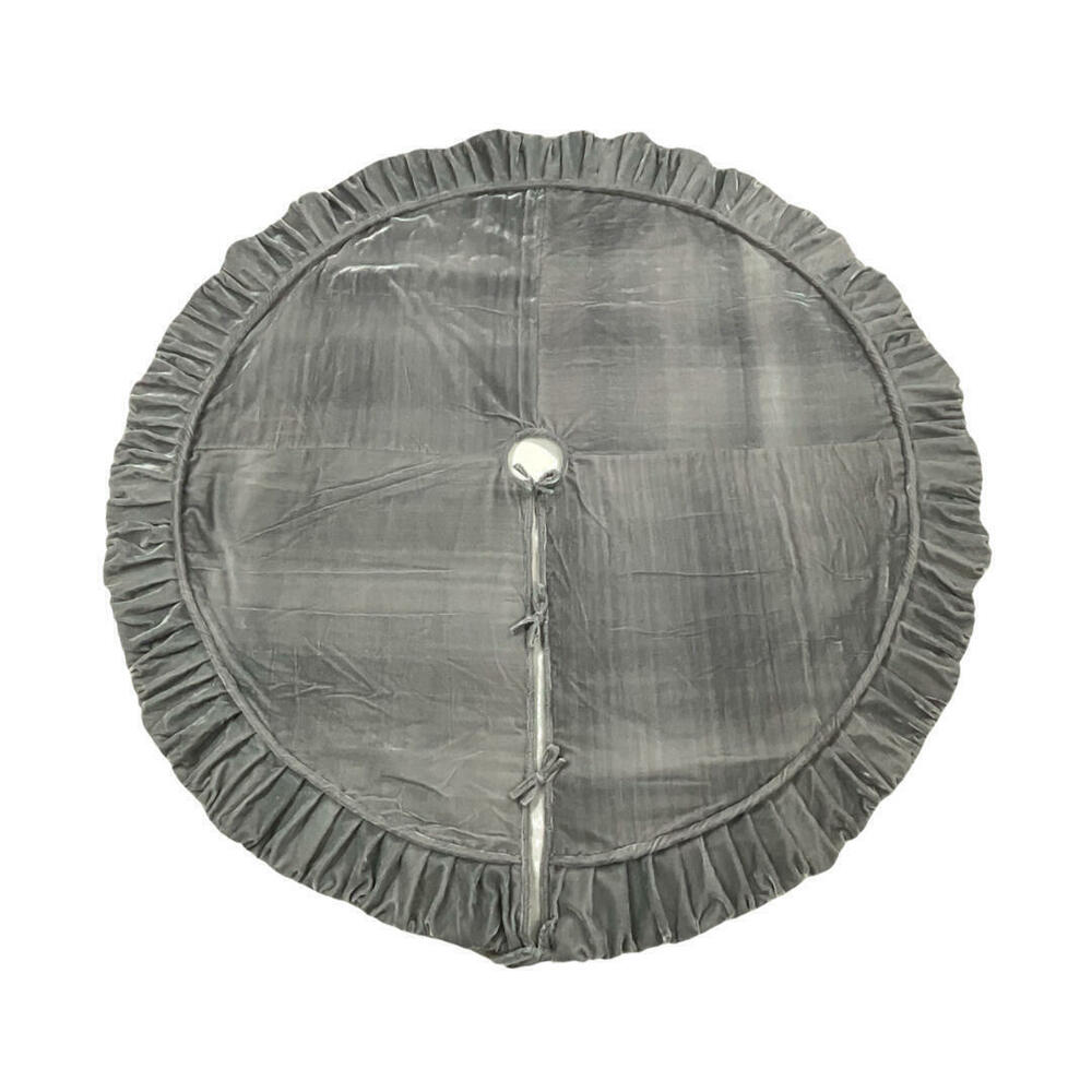 Picture of Vickerman QTX17822 72 in. Plush Silver Velvet Tree Skirt