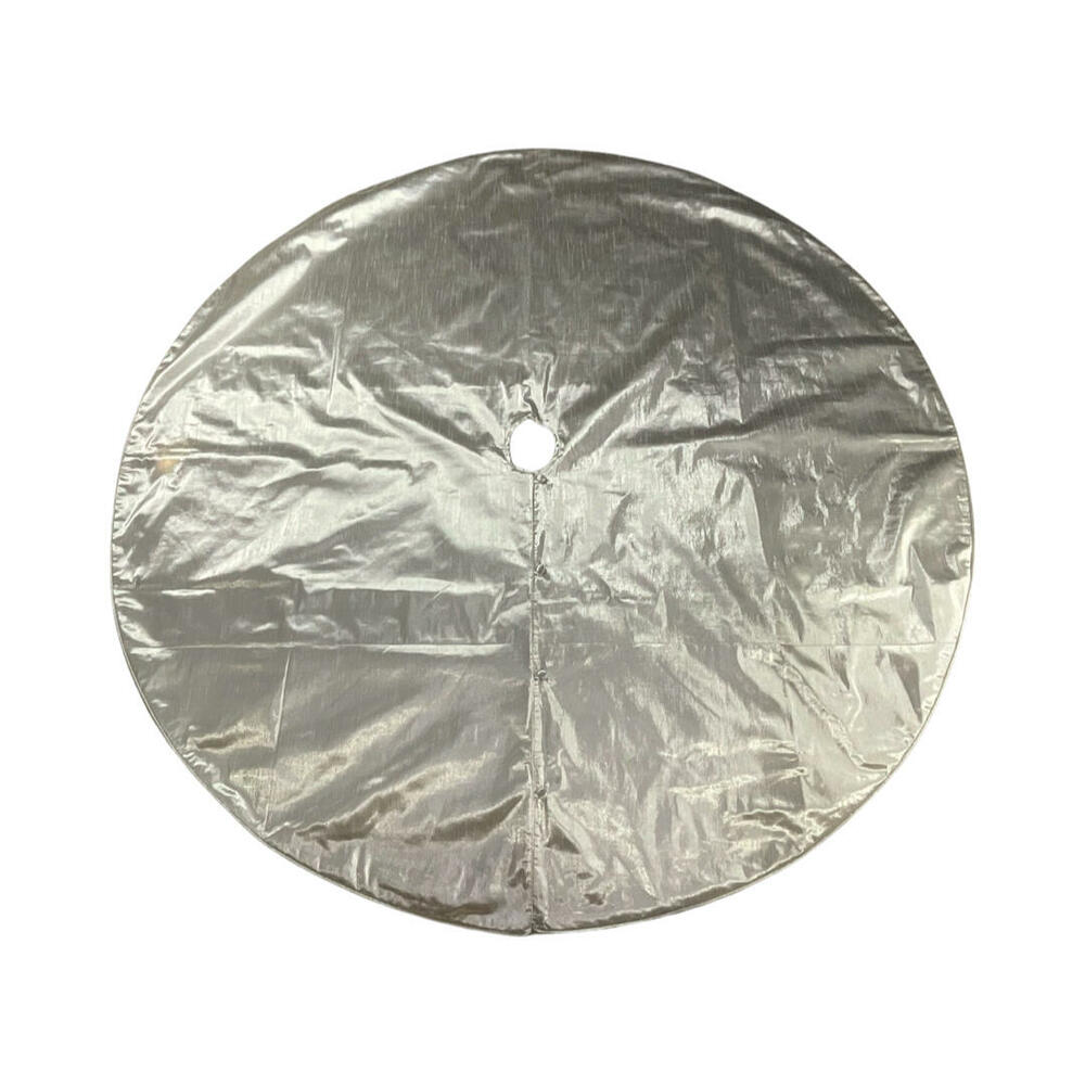 QTX24033 84 in. Metallic Christmas Tree Skirt, Silver