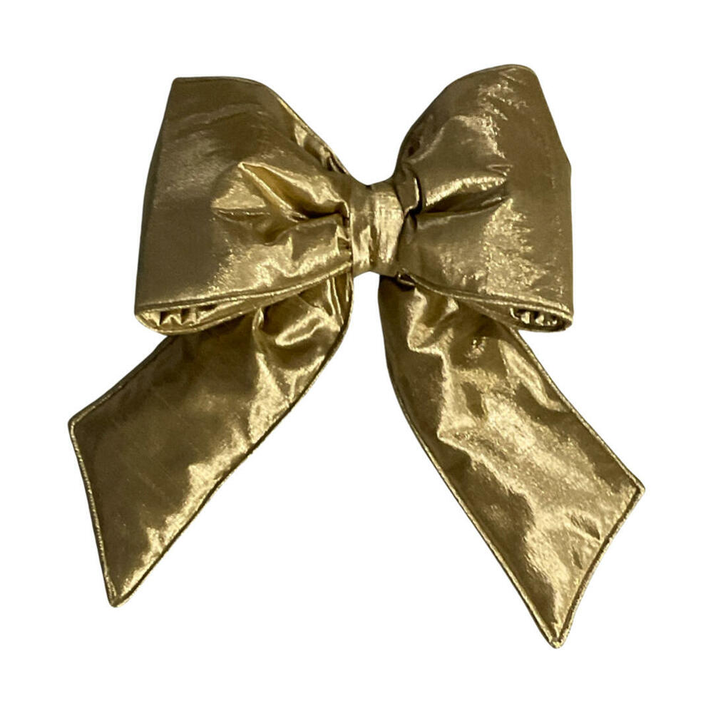 QTX24046 12 x 15 in. Metallic Christmas Bow, Gold