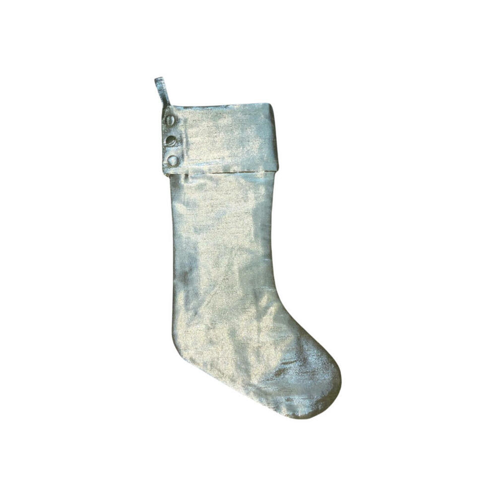 QTX24050 8 x 19 in. Metallic Christmas Stocking, Champagne