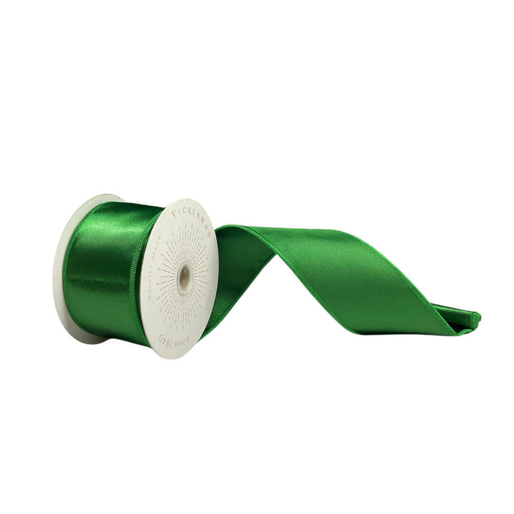 QTX240924 2.5 in. x 10 Yards Emerald Satin Ribbon