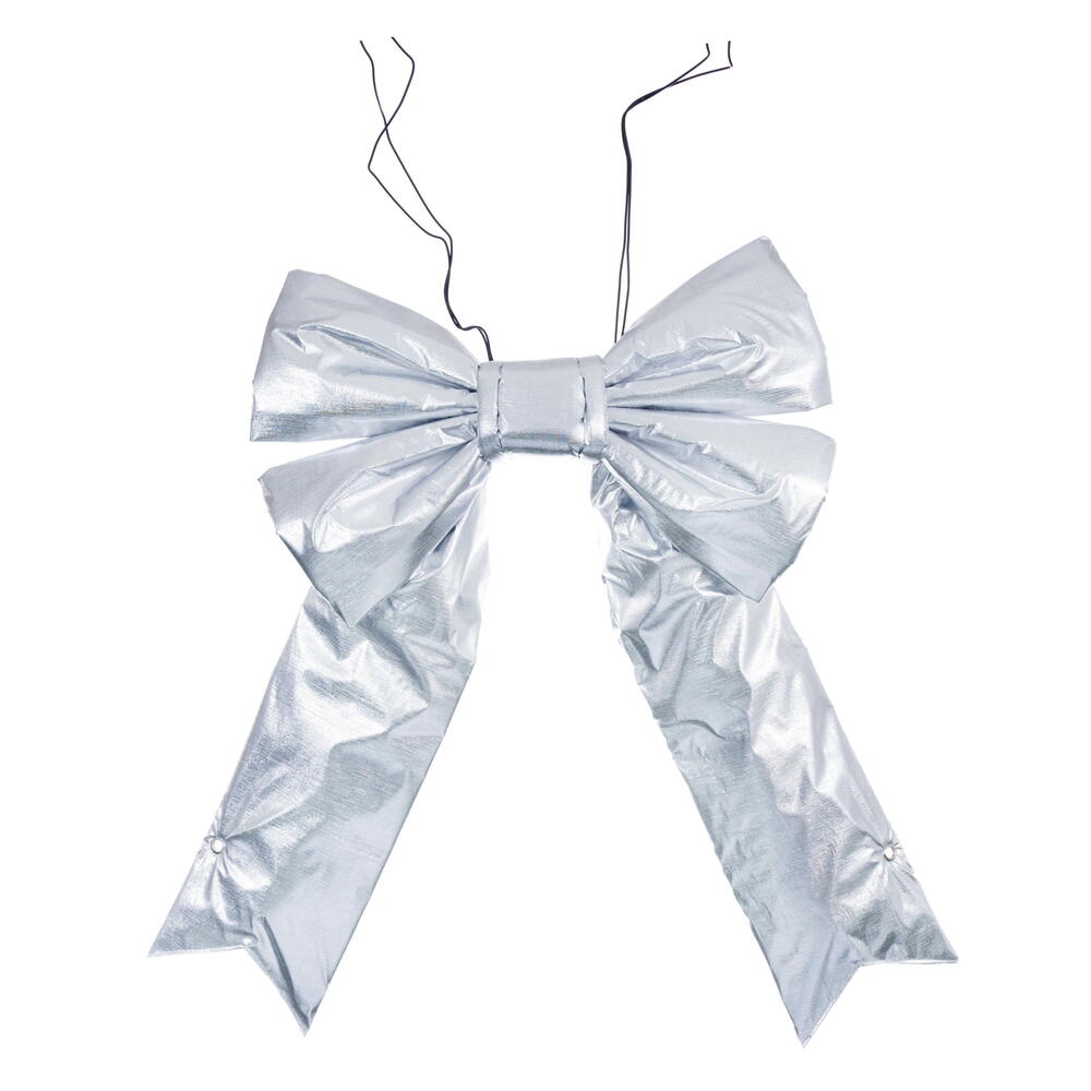 L230718 18 x 23 in. Silver Metallic UV Bow - 6 in.