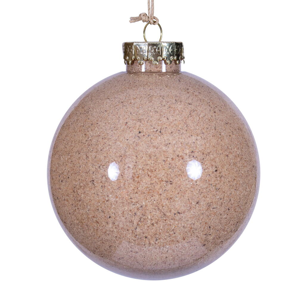 Picture of Vickerman RV231743 4 in. Ball Ornament&#44; Beige - 3 Per Bag