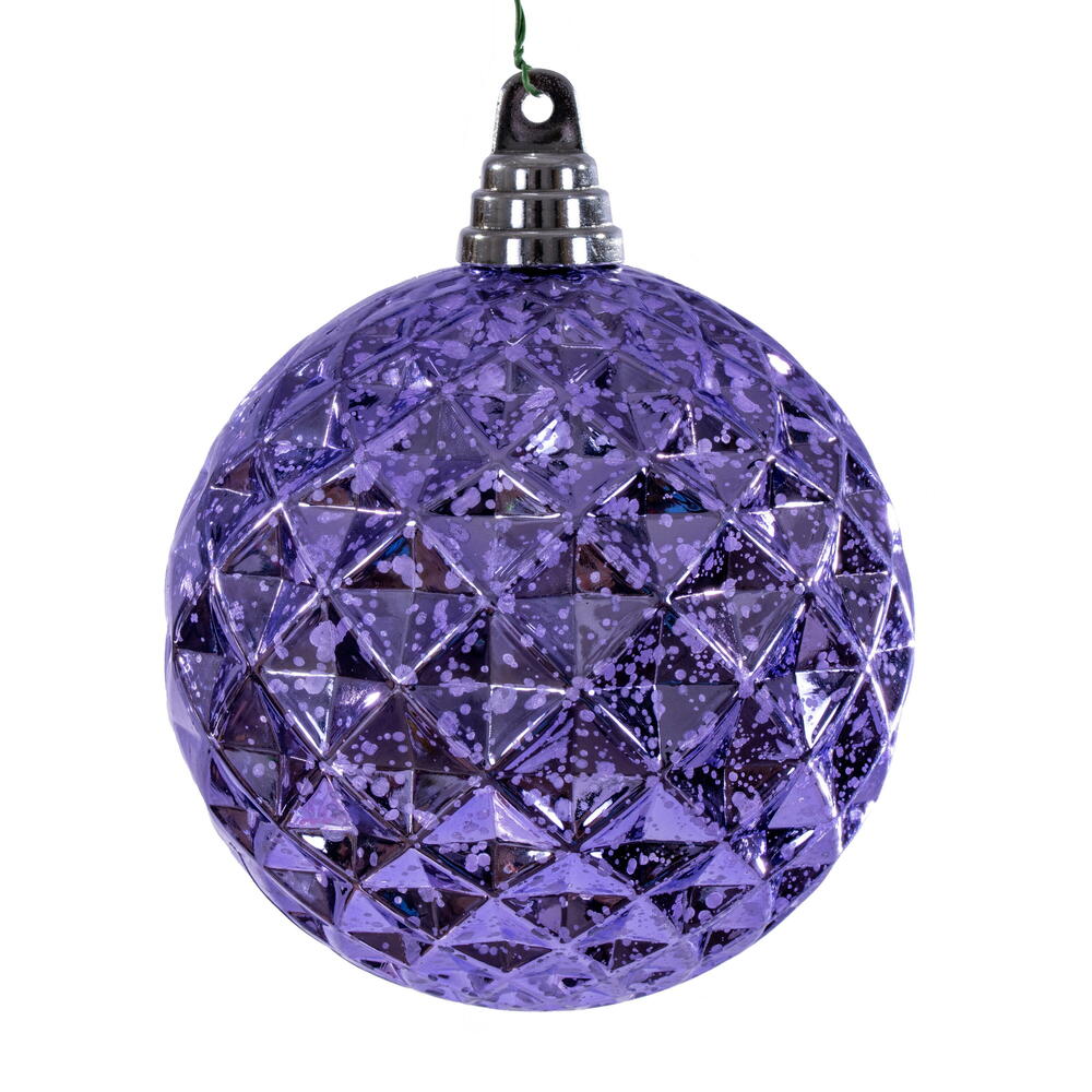 MC240386 4.75 in. Lavender Diamond Mercury Ornament - 4 Per Bag