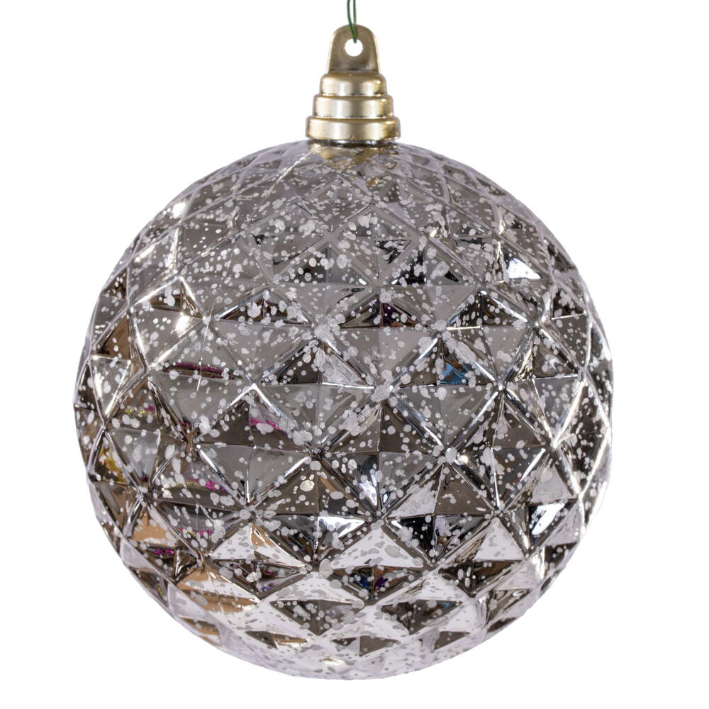 MC240443 6 in. Oat Diamond Mercury Ornament - 2 Piece Per Bag