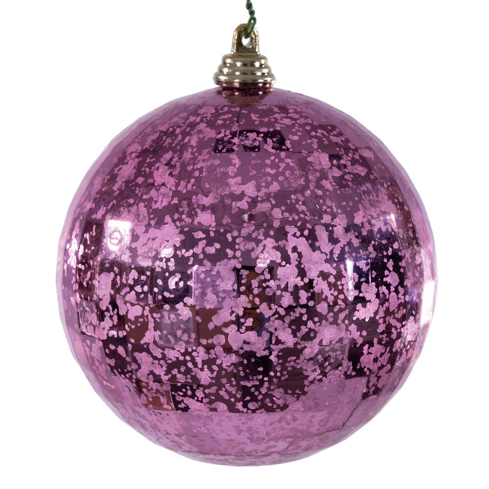MC240679 4 in. Pink Mirror Mercury Ornament - 6 Per Bag