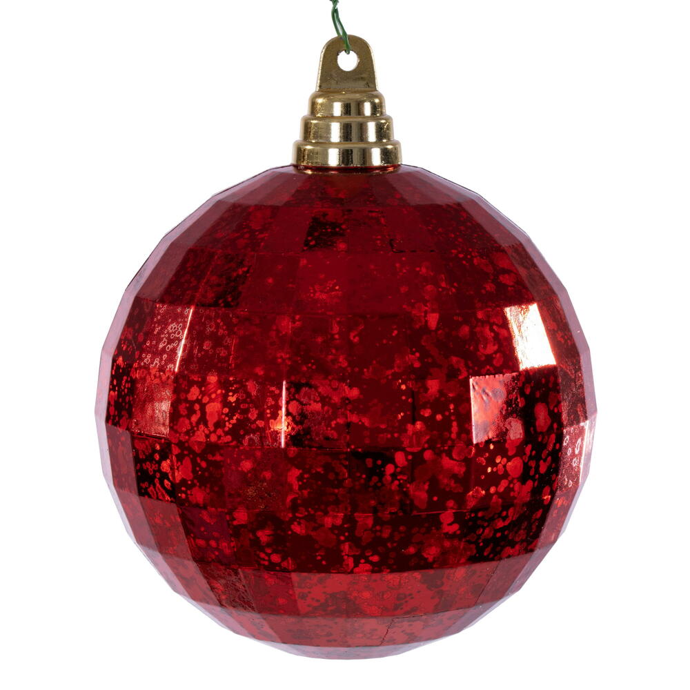 MC240703 4.75 in. Red Mirror Mercury Ornament - 4 Per Bag