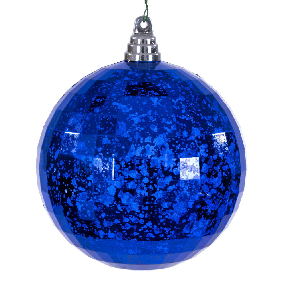MC240802 6 in. Blue Mirror Mercury Ornament - 2 Per Bag