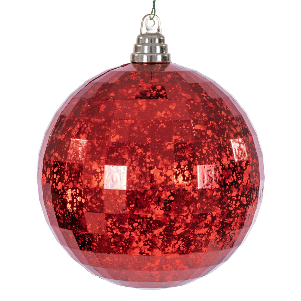 MC240803 6 in. Red Mirror Mercury Ornament - 2 Per Bag