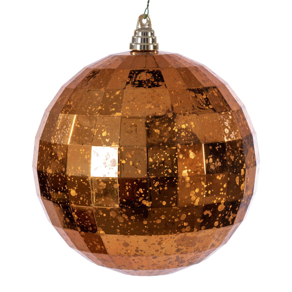 MC240918 8 in. Burnish Orange Mirror Mercury Ornament