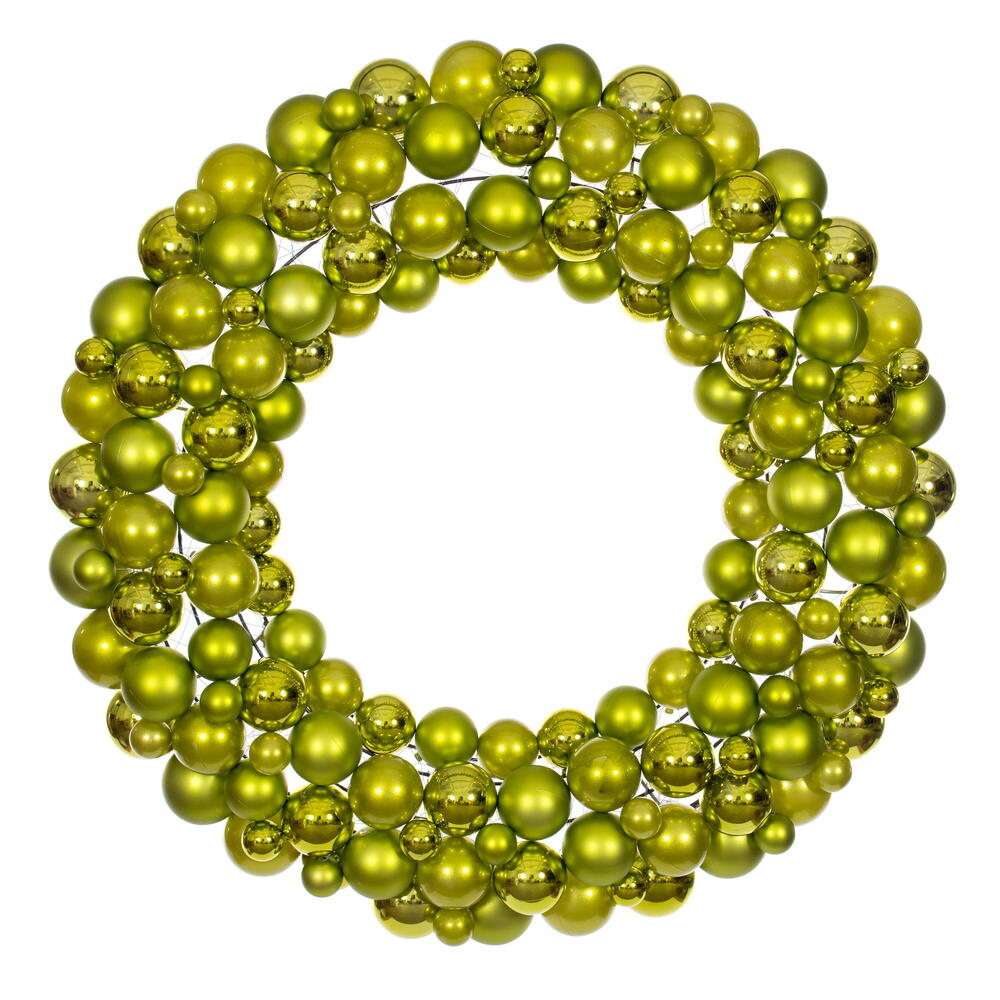 N240373 30 in. Ball Wreath, Lime
